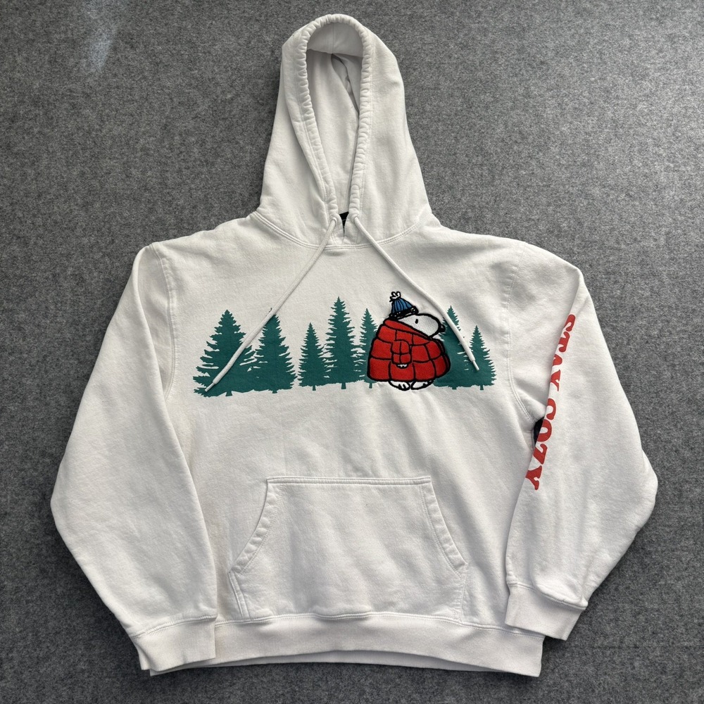 Officially Licensed Peanuts Snoopy Embroidered Hoodie Adult Unisex Pullover XL